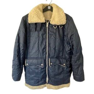 Vintage Insulated Quilted Sherpa Lined Hunting Jacket Heavy Duty Talon Zipper XL